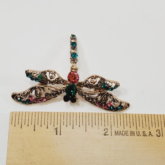 Crystal Dragonfly Brooch with Jointed Tail (92722) - Picture 3 of 3